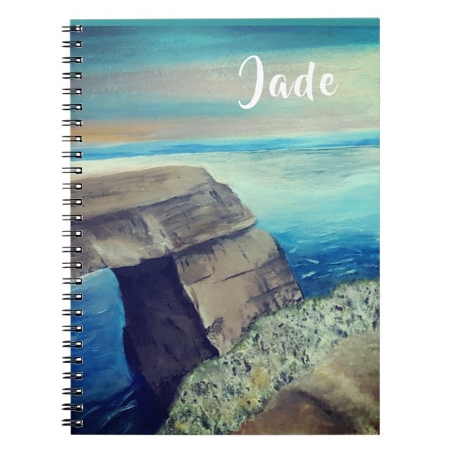 Custom Name Mediterranean Landscape Notebook (Front)