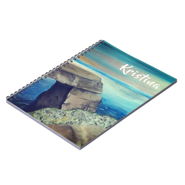 Custom Name Mediterranean Landscape Notebook (Left Side)