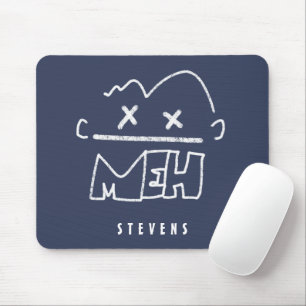 Custom Name Meh Funny Face Emoji Mouse Mat