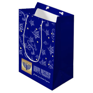 Custom Name Menorah Design Passover Gift Bags