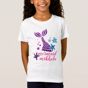 Custom Name Mermaid Unicorn Personatlized Mermaid T-Shirt