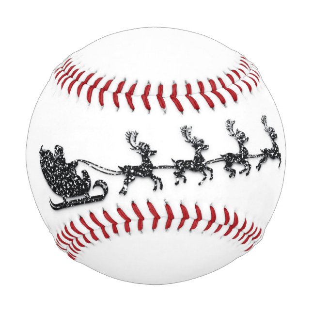 Custom Name Merry Christmas Santa Reindeer  Baseba Baseball (Front)
