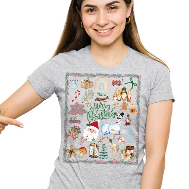 Custom Name Merry Christmas  T-Shirt (Creator Uploaded)