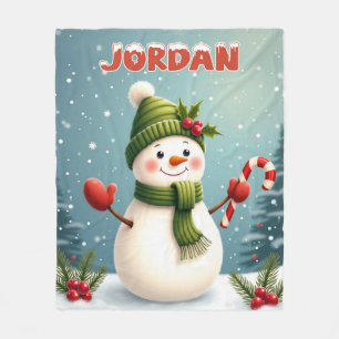 Custom name > message me - Snowman blanket