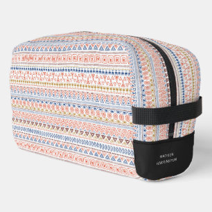 Custom Name Mexican / Aztec Pattern Dopp Kit