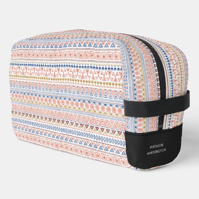 Custom Name Mexican / Aztec Pattern Dopp Kit (Left Corner)