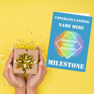 Custom Name/Milestone MilAddicted To My Recovery Card