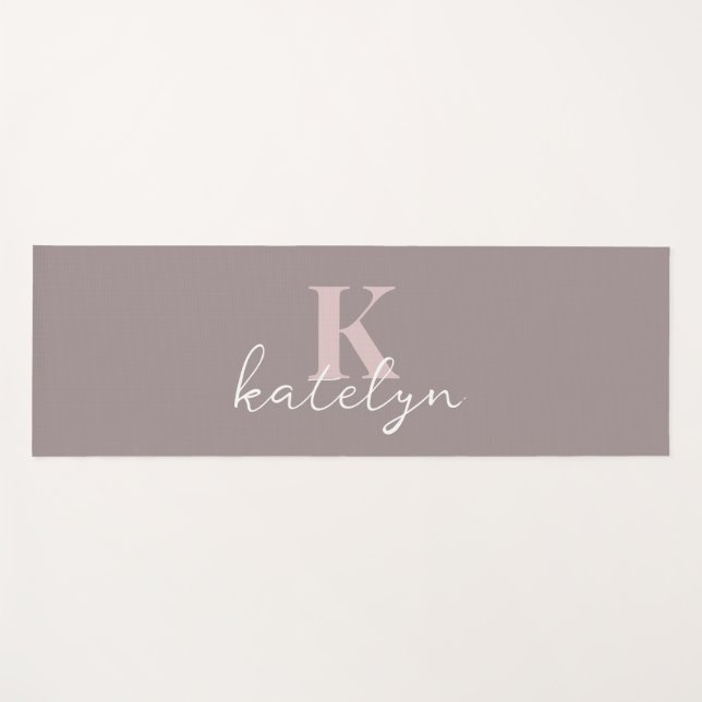 Custom Name Minimal Fitness Yoga Mat (Front (Horizontal))