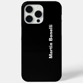 Custom Name Minimalist Modern Black White iPhone 15 Pro Max Case