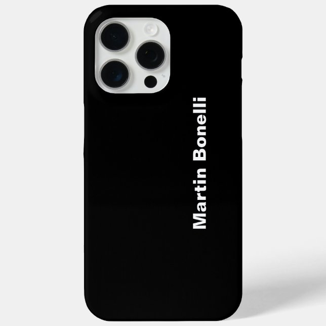 Custom Name Minimalist Modern Black White Case-Mate iPhone Case (Back)