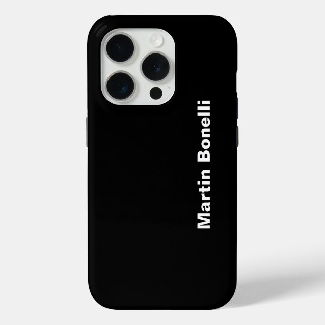 Custom Name Minimalist Modern Black White Case-Mate iPhone Case (Back)