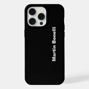 Custom Name Minimalist Modern Black White iPhone 15 Pro Max Case