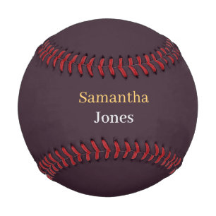 Custom name minimalist modern burgundy baseball