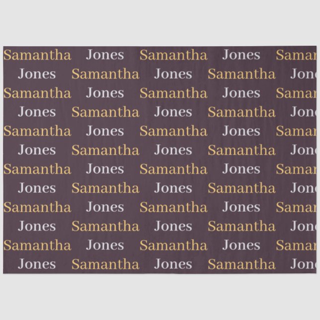 Custom name minimalist modern burgundy tissue paper (Front)