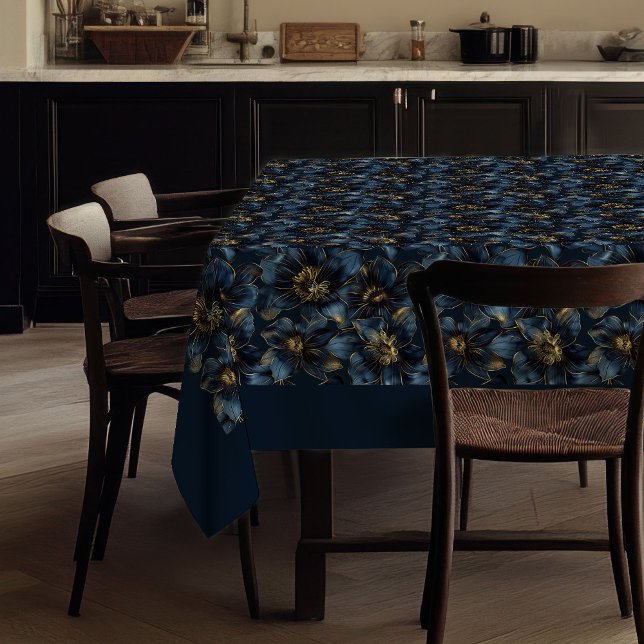 Custom Name Minimalist Navy Gold Tablecloth Chic  (Custom Name Minimalist Navy Gold Tablecloth Chic )