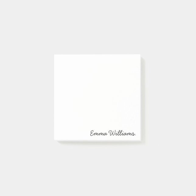 Custom Name Minimalist Personalised Pastel Colour Post-it Notes (Front)