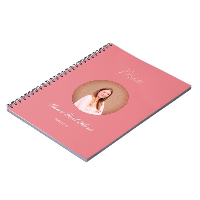 Custom Name Minimalist Spiral Photo Notebook  (Left Side)