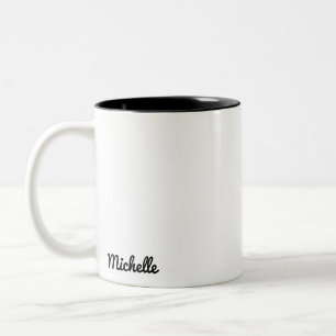 Custom Name Minimalist  Two-Tone Coffee Mug