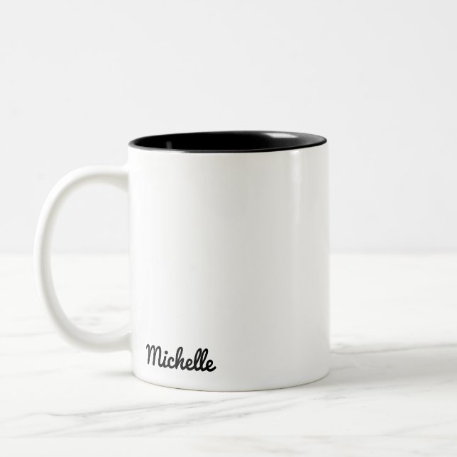 Custom Name Minimalist  Two-Tone Coffee Mug (Left)