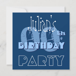 Custom Name Modern 00th Birthday Blue Template