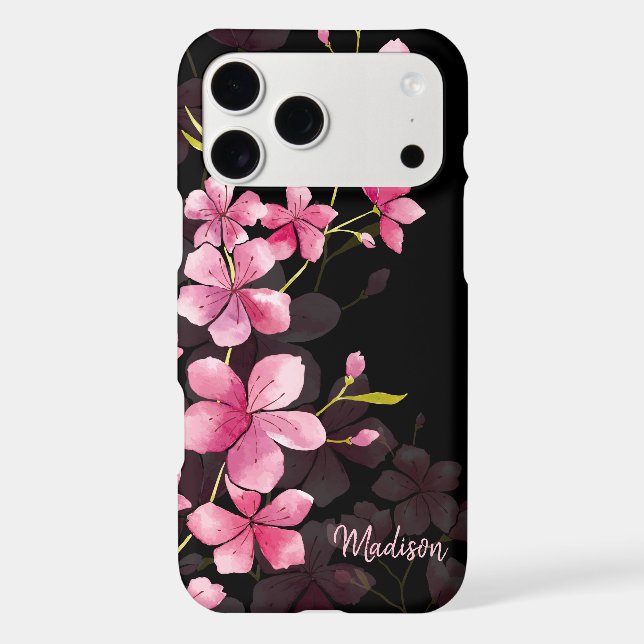 Custom Name | Modern Floral Cherry Blossom Pattern (Back)