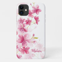 Custom Name | Modern Floral Cherry Blossom Pattern