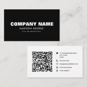 Custom name modern minimalist social media QR code Business Card