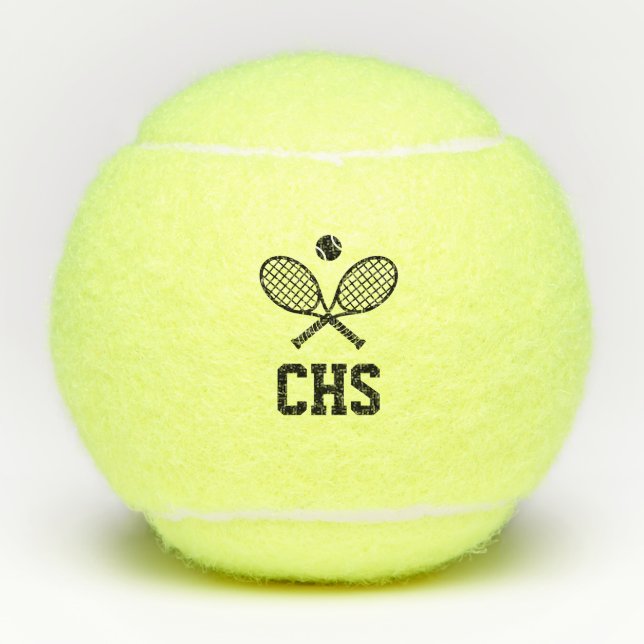 Custom Name Modern Monogram Initials Tennis Balls (Front)