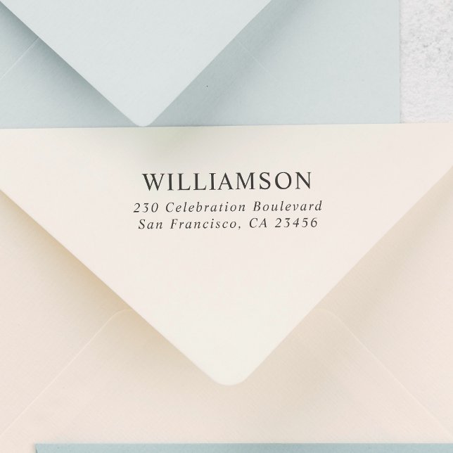 Custom Name Modern Personalised Return Address Rubber Stamp (Stamp Mock-up)