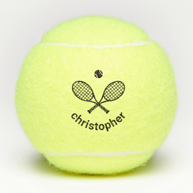Custom Name Modern Personalised Tennis Balls (Front)