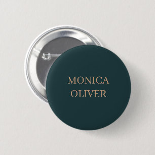 Custom name modern professional minimalist 6 cm round badge