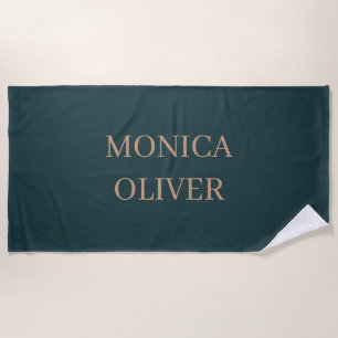 Custom name modern professional minimalist beach towel