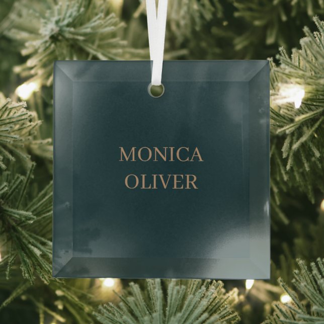 Custom name modern professional minimalist glass tree decoration (Insitu)