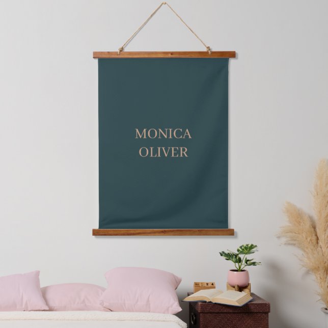 Custom name modern professional minimalist hanging tapestry (Bedroom)