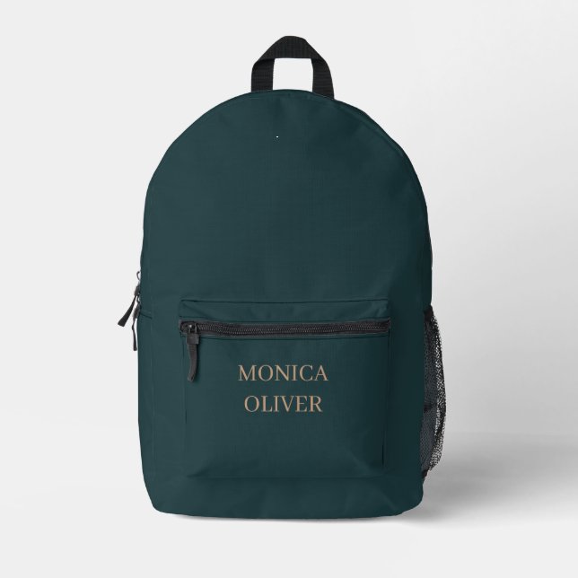 Custom name modern professional minimalist printed backpack (Front)