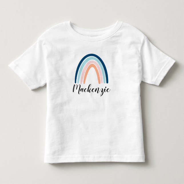 Custom Name Modern Rainbow Toddler T-Shirt (Front)