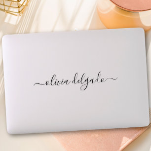 Custom Name Modern Script Calligraphy Cute Laptop
