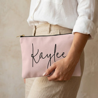 Custom name modern script pouch gift for her mom