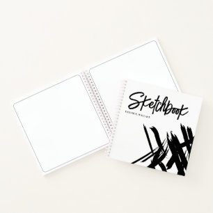 Custom Name Modern strokes Sketch Book