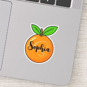 Custom Name & Monogram Aesthetic Orange Teacher