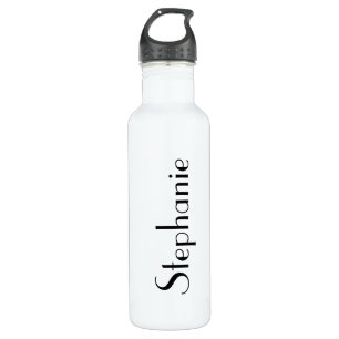 Custom Name Monogram Black White Gift Party Favor  710 Ml Water Bottle