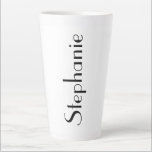 Custom Name Monogram Black White Gift Party Favour Latte Mug<br><div class="desc">Designed with text template for monogram name and elegant two tone background in black and white,  this makes a beautiful personalised favour or gift for special occasions like weddings,  bridal shower,  birthdays,  anniversary,  holidays etc. You may change the background colour as you wish.</div>