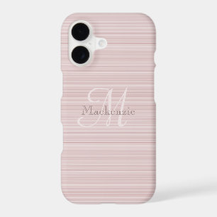 Custom Name Monogram Blush Pink Stripes