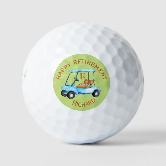 Custom Name Monogram Cart  Golf Balls (Front)
