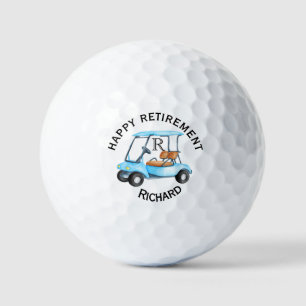 Custom Name Monogram Cart  Retirement Golf Balls