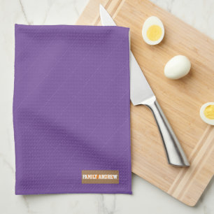 Custom name monogram diamonds purple stylish cute tea towel