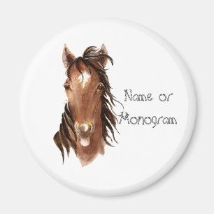 Custom Name Monogram Horse with Attitude Magnet
