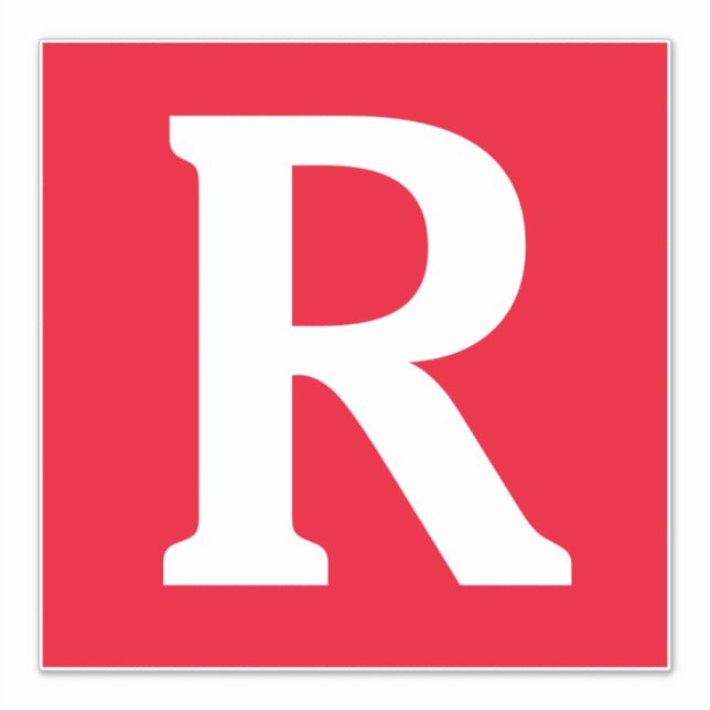 Custom Name Monogram Initials Red White Bold (Front)