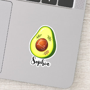 Custom Name Monogram kawaii Cute Avocado Teacher