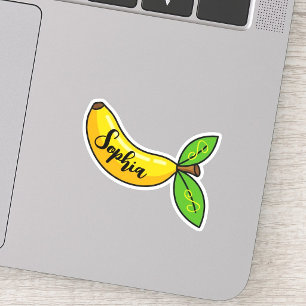 Custom Name Monogram kawaii Cute Banana Teacher